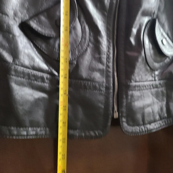 Weekend Max Mara black leather jacket Women's sz.8 - Picture 14 of 16